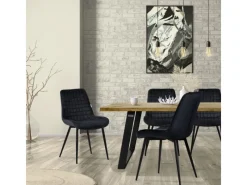 ML-Design Esszimmerstühle 6Er Set Sitzfläche aus Samt mit Rückenlehne