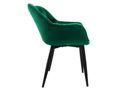 ML-Design Esszimmerstühle 2er Set Dunkelgrün aus Dickem Samtstoff