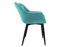 ML-Design Esszimmerstühle 4Er Set Petrol Küchenstuhl mit Dickem Samtstoff