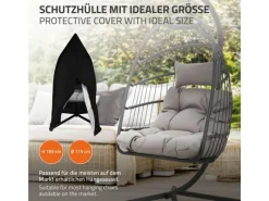 ML-Design Hängesessel Abdeckung mit Reißverschluss und Kordelzug 190x115 cm