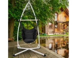 ML-Design Sessel^Hängesesselgestell Weiß 208 cm Belastung bis 120 kg Stahlrohr