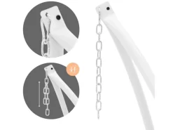 ML-Design Sessel^Hängesesselgestell Weiß 208 cm Belastung bis 120 kg Stahlrohr