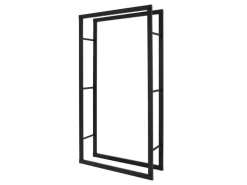 ML-Design Aufbewahrung|Holzregale^Kaminholzregal 80x150x25 cm Rechteckig Schwarz Metall Innen/Außen