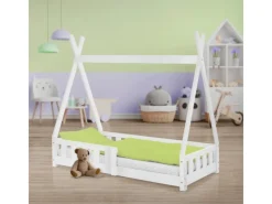 ML-Design Kinderbett Tipi 70x140 cm mit Rausfallschutz Lattenrost