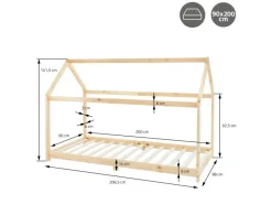 ML-Design Betten|Bettwäsche^Kinderbett 80x160 cm mit Matratze Rausfallschutz Dach