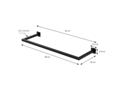 ML-Design Garderoben^Kleiderstange Rechteck die Wand T30cm x B90cm Schwarz aus Stahl U-Form