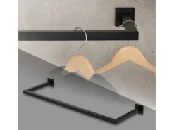 ML-Design Garderoben^Kleiderstange Rechteck die Wand T30cm x B90cm Schwarz aus Stahl U-Form