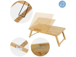 ML-Design Tische^Laptoptisch aus Bambus fürs Sofa Höhenverstellbar Klappbar