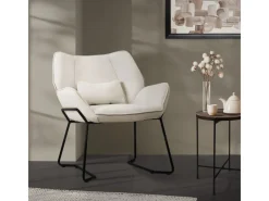 ML-Design Sessel^Loungesessel Beige mit Leinenbezug mit Armlehne und Rückenlehne