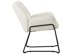 ML-Design Sessel^Loungesessel Beige mit Leinenbezug mit Armlehne und Rückenlehne