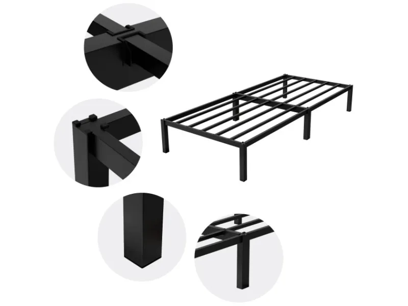 ML-Design Betten^Metallbett 90x200cm auf Stahlrahmen mit Lattenrost Bettgestell