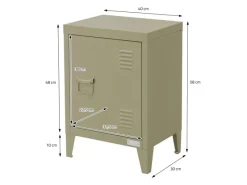 ML-Design Tische^Nachttisch in 40x30x58 cm aus Stahl Industriedesign