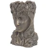ML-Design Vasen^Pflanztopf Frauenkopf Figur 21x16x32 cm Bronze Kunstharz Innen Außen
