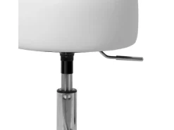 ML-Design Hocker^Schminkhocker Weiß Runder Sitzhocker 33cm Höhenverstellbarer aus Stahl