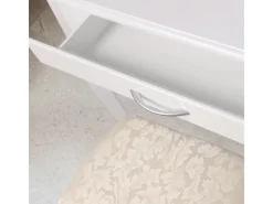 ML-Design Hocker^Schminktisch Weiß mit Spiegel Hocker 3 Schubladen 75x140x40 cm aus MDF