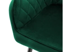 ML-Design Stühle^Set 2 Esszimmerstühle mit Armlehne und Rückenlehne Dunkelgrün aus Samt
