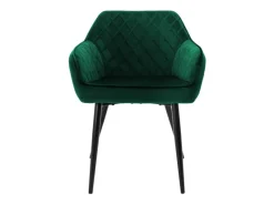 ML-Design Stühle^Set 2 Esszimmerstühle mit Armlehne und Rückenlehne Dunkelgrün aus Samt