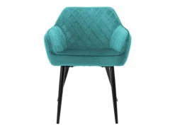 ML-Design Set 2 Esszimmerstühle mit Armlehne und Rückenlehne Petrol Samtbezug