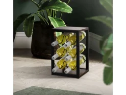 ML-Design Weinregal für 6 Flaschen 24x21x37,5 cm Freistehendes aus Holz Metall