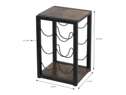ML-Design Weinregal für 6 Flaschen 24x21x37,5 cm Freistehendes aus Holz Metall