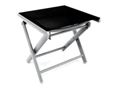 Mojawo Hocker^Garten Fußhocker ZUSAMMENKLAPPBAR Klapphocker WITTERUNGSBESTÄNDIGES Aluminium WETTERFESTE Gartenmöbel SILBER und SCHWARZ Schwarz