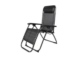 Mojawo Sessel^Luxus Comfort GartenstuhlRelaxsessel Relaxstuhl Liegestuhl Klappbar Verstellbar mit Kopfpolster Schwarz und Grau