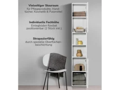 mokebo Regal Weiß^Bad Hochschrank Der Kapitän Badezimmerschrank in 180x33x34 HxBxT in cm in 2