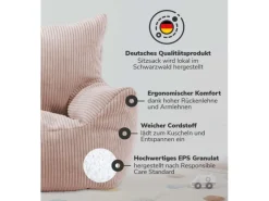 mokebo Kindersessel aus Cord Der Pausenheld Sitzsack Kinder Kindersitzsack in