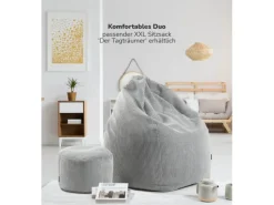 mokebo Hocker^Pouf oder Sitzhocker aus Cord Der Faule Lenz Fußhocker in mit EPS-Perlen Füllung