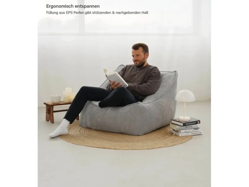 mokebo Sitzsack Sessel aus Cord Der Lümmel XXL Sitzsack Cord Sessel oder Sitz Sessel in