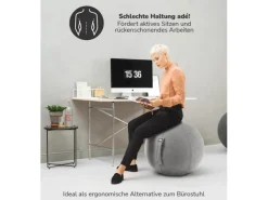 mokebo Hocker^Stoff Sitzball Büro Ergonomisch Der Sportliche Sitzball mit Pumpe 65cm Breite Ergonomische Bürostuhl Alternative