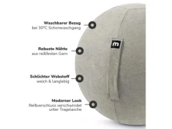 mokebo Hocker^Stoff Sitzball Büro Ergonomisch Der Sportliche Sitzball mit Pumpe 65cm Breite Ergonomische Bürostuhl Alternative