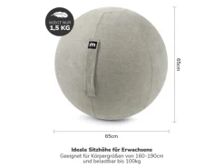 mokebo Hocker^Stoff Sitzball Büro Ergonomisch Der Sportliche Sitzball mit Pumpe 65cm Breite Ergonomische Bürostuhl Alternative