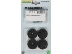 Dieda Holzregale^Montageplatte Kunststoff Schwarz 4 Stück