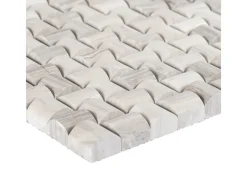 Mosaik^Mosaik Marmor Basket 3D poliert 30 cm x 30 cm