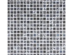 Mosaik^Mosaikmatte Glas & Marmor Schwarz-Perlmutt 30 cm x 30 cm