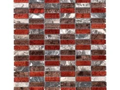 Mosaik^Mosaikmatte Naturstein Metalica Marron 30 cm x 30 cm