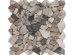 Mosaikmatte Polygonal Fossil Wood 30,5 cm x 30,5 cm