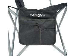 24Move Stühle^Campingstuhl faltbar Klappstuhl gepolstert inkl. Tragetasche - 150kg - schwarz