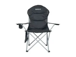 24Move Stühle^Campingstuhl faltbar Klappstuhl gepolstert inkl. Tragetasche - 150kg - schwarz