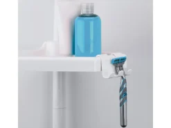 MSV Eckregale^Eck-Duschregal Kunststoff 4 Ablagen Höhenverstellbar 24 x 24 x 260 cm Weiß