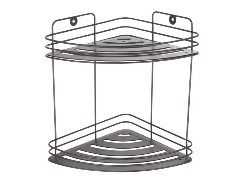 MSV Regale Schwarz^Eck-Regal Kery Stahl 20 cm x 20 cm x 23,5 cm Mattschwarz