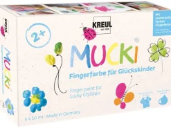KREUL Bastelzubehör^Mucki Fingerfarbe für Glückskinder 6er Set 50 ml
