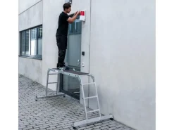 Klapptritte^MUNK Vielzweckleiter mit Nivello Traverse 4x3 Sprossen