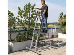 Klapptritte^MUNK Vielzweckleiter mit Nivello Traverse 4x3 Sprossen