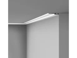 NOEL & MARQUET NMC FD22 WALLSTYL Sockelleiste Zierleiste Eckleiste 2 m 200 cm x 1,8 cm x 13 cm Weiß