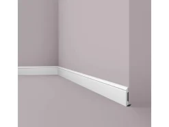 Zierprofile^NOEL & MARQUET NMC FL1 WALLSTYL Sockelleiste Zierleiste Stuckleiste 2 m 200 cm x 1,3 cm x 8 cm Weiß