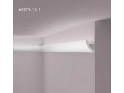 NOEL & MARQUET NMC IL1 ARSTYL Eckleiste Zierleiste Stuckleiste für Indirekte Beleuchtung 2 m 200 cm x 5 cm x 7 cm Weiß