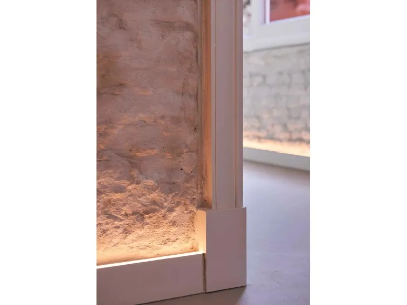 Zierprofile^NOEL & MARQUET NMC IL10 WALLSTYL Sockelleiste Zierleiste Stuckleiste für Indirekte Beleuchtung 2 m 200 cm x 2,3 cm x 8 cm Grau