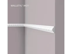 NOEL & MARQUET NMC WO1 WALLSTYL Wand- und Friesleiste Zierleiste Stuckleiste 2 m 200 cm x 1,8 cm x 3,8 cm Weiß